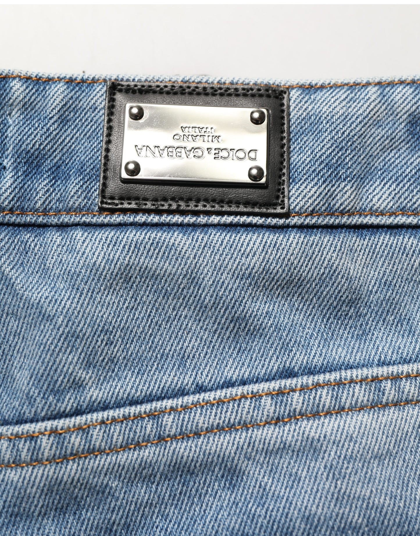 Dolce & Gabbana Blue Cotton Boot Cut Denim Trouser Jeans Dolce & Gabbana