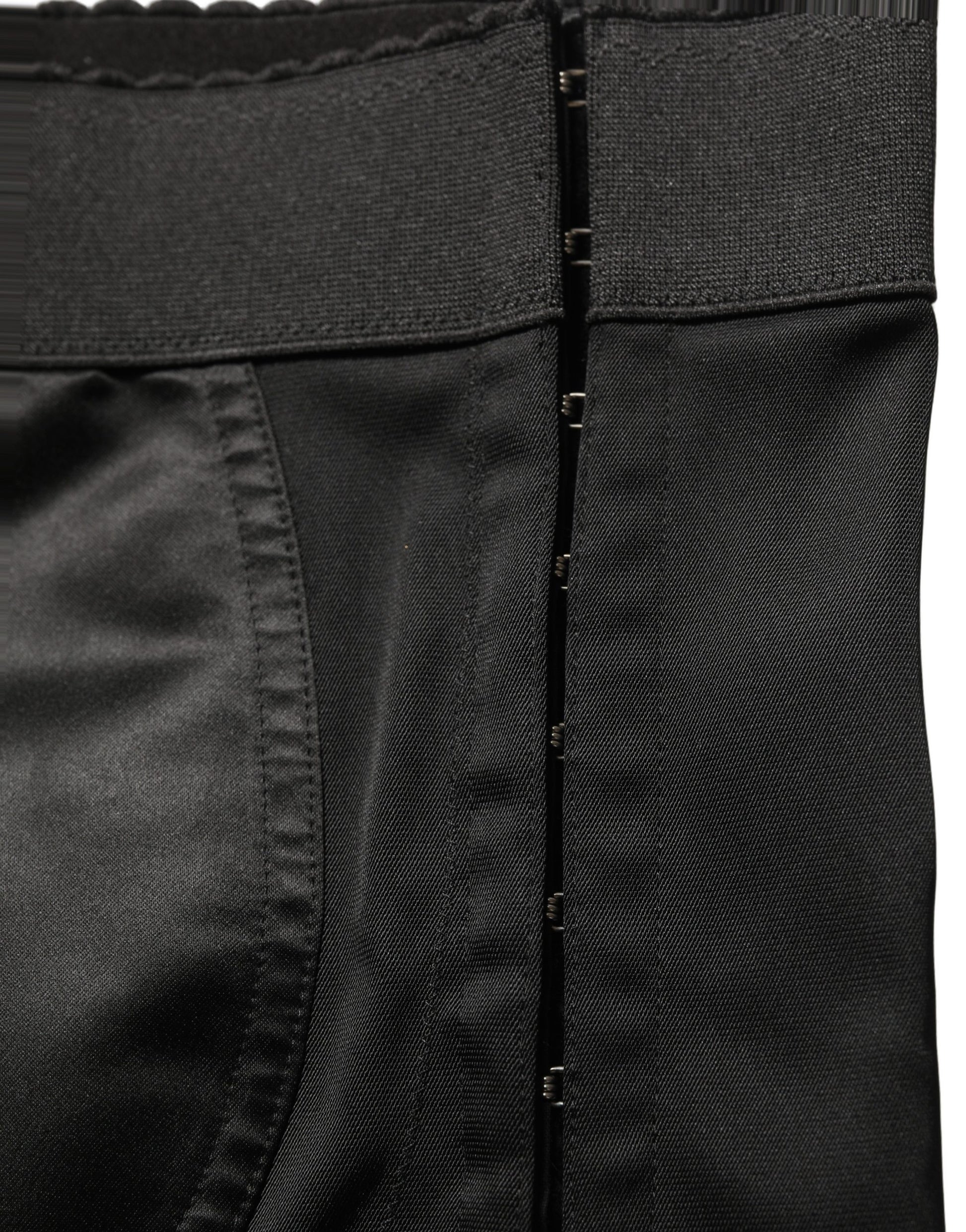 Dolce & Gabbana Black Nylon HighWaist Elastic Waistband Shorts Dolce & Gabbana