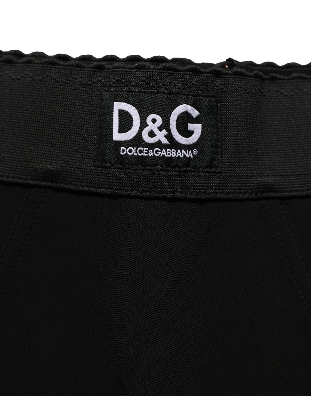 Black viscose high waist Capri trouser pants by Dolce & Gabbana, with a tailored fit and classic design.
