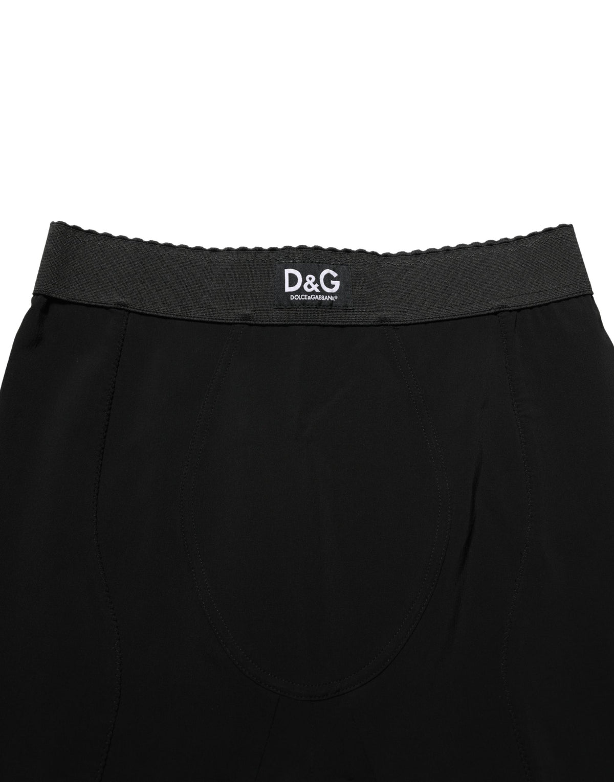 Black viscose high-waist Capri trouser pants by Dolce & Gabbana, featuring a tailored fit and classic style.
