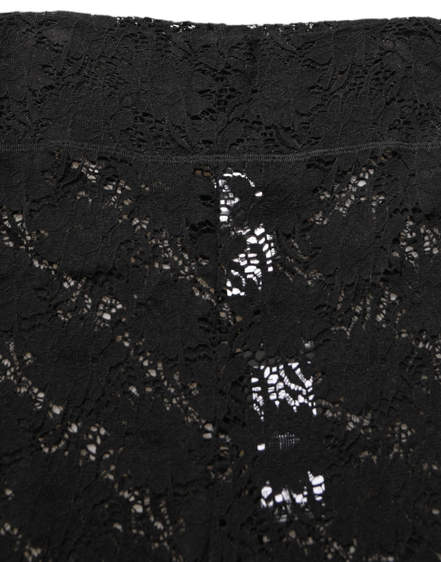 Dolce & Gabbana Black High Waist Sheer Floral Lace Shorts Dolce & Gabbana