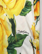 Dolce & Gabbana multicolor floral high waist straight pants with vibrant floral pattern and tailored fit.