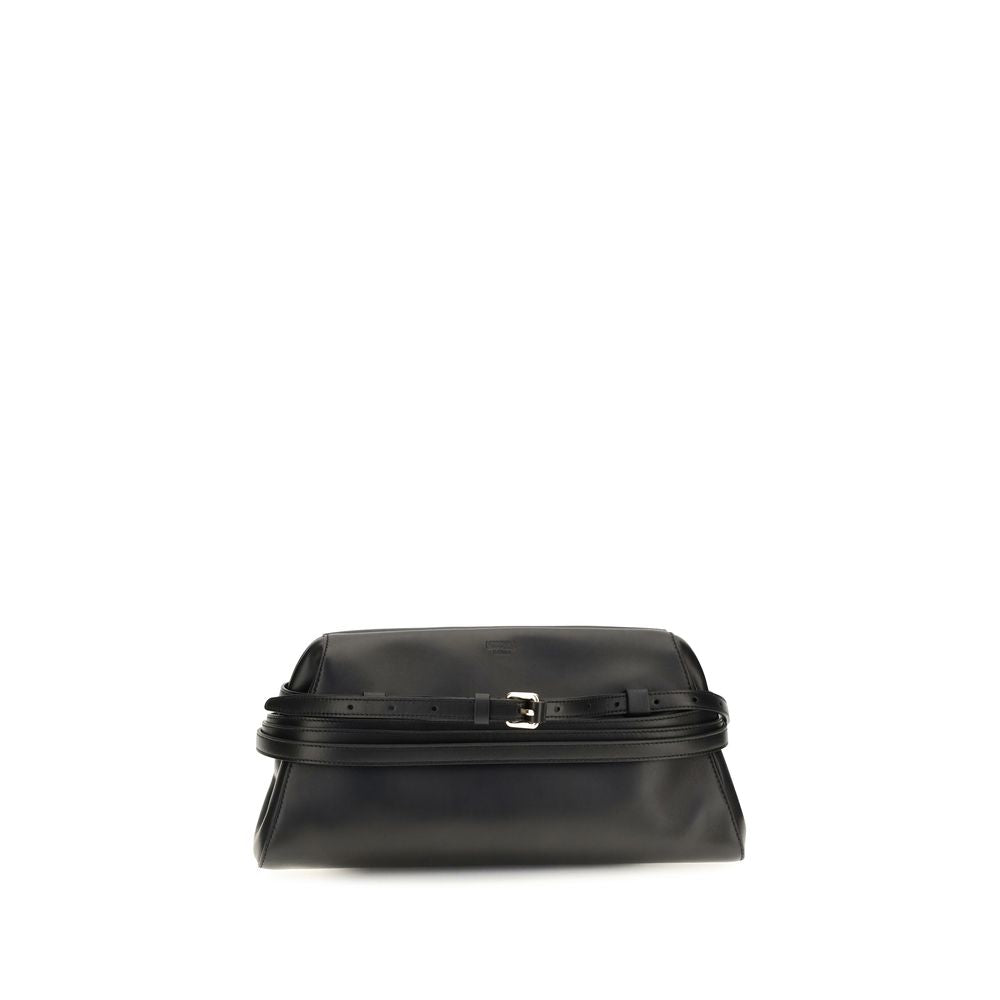 Moschino Black Goatskin Shoulder Bag