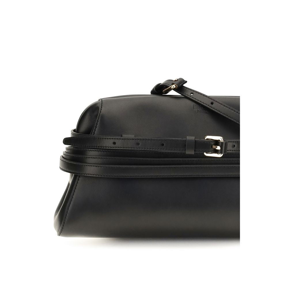 Moschino Black Goatskin Shoulder Bag