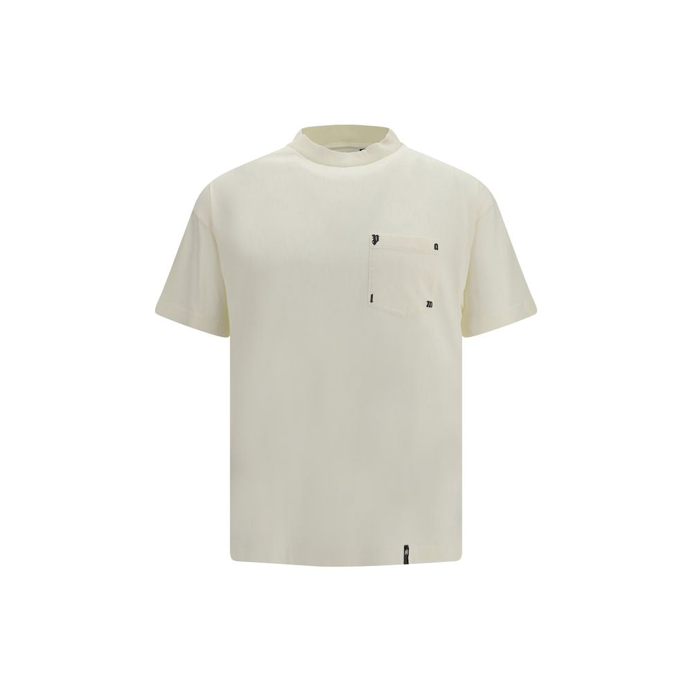 White Cotton T-Shirt by Palm Angels featuring a classic crew neck and relaxed fit, made from soft, breathable cotton fabric.