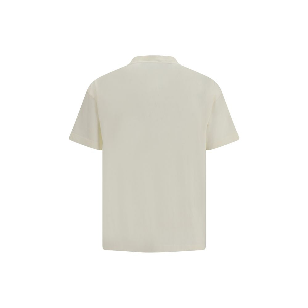 White Cotton T-Shirt by Palm Angels featuring a casual fit and minimalist design, displayed on a plain background.