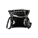 Black Mario Valentino women's backpack made of polyurethane, featuring a stylish and functional design with adjustable straps.