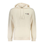 White cotton men's hoodie by Tommy Hilfiger with logo detail, comfortable fit, and casual style.