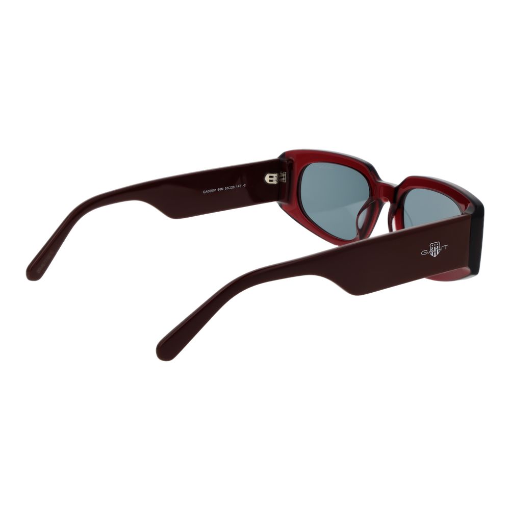 Gant burgundy acetate sunglasses with rounded frames and dark tinted lenses, stylish and trendy eyewear for sun protection.