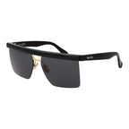 Max Mara black stainless steel sunglasses with sleek frames and dark tinted lenses.