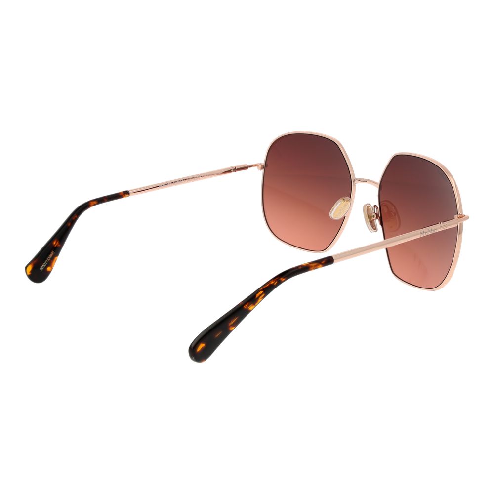 Max Mara rose gold metal sunglasses with round frames and tinted lenses, stylish accessory for sun protection.