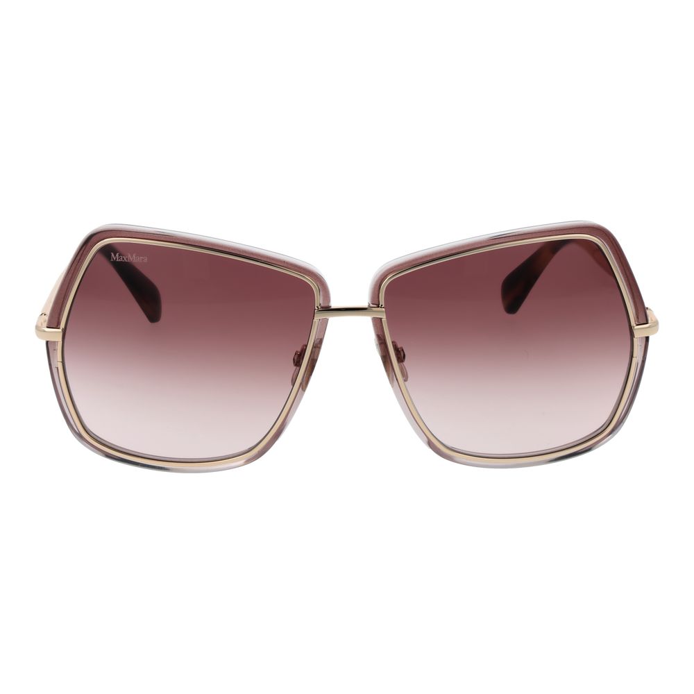 Max Mara gold metal sunglasses with sleek frame and tinted lenses, stylish accessory for sun protection.