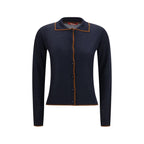 Max Mara Blue Silk Cardigan