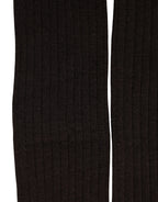 Dolce & Gabbana black wool tights with a smooth, fitted design, shown as a close-up of the stocking pantyhose.