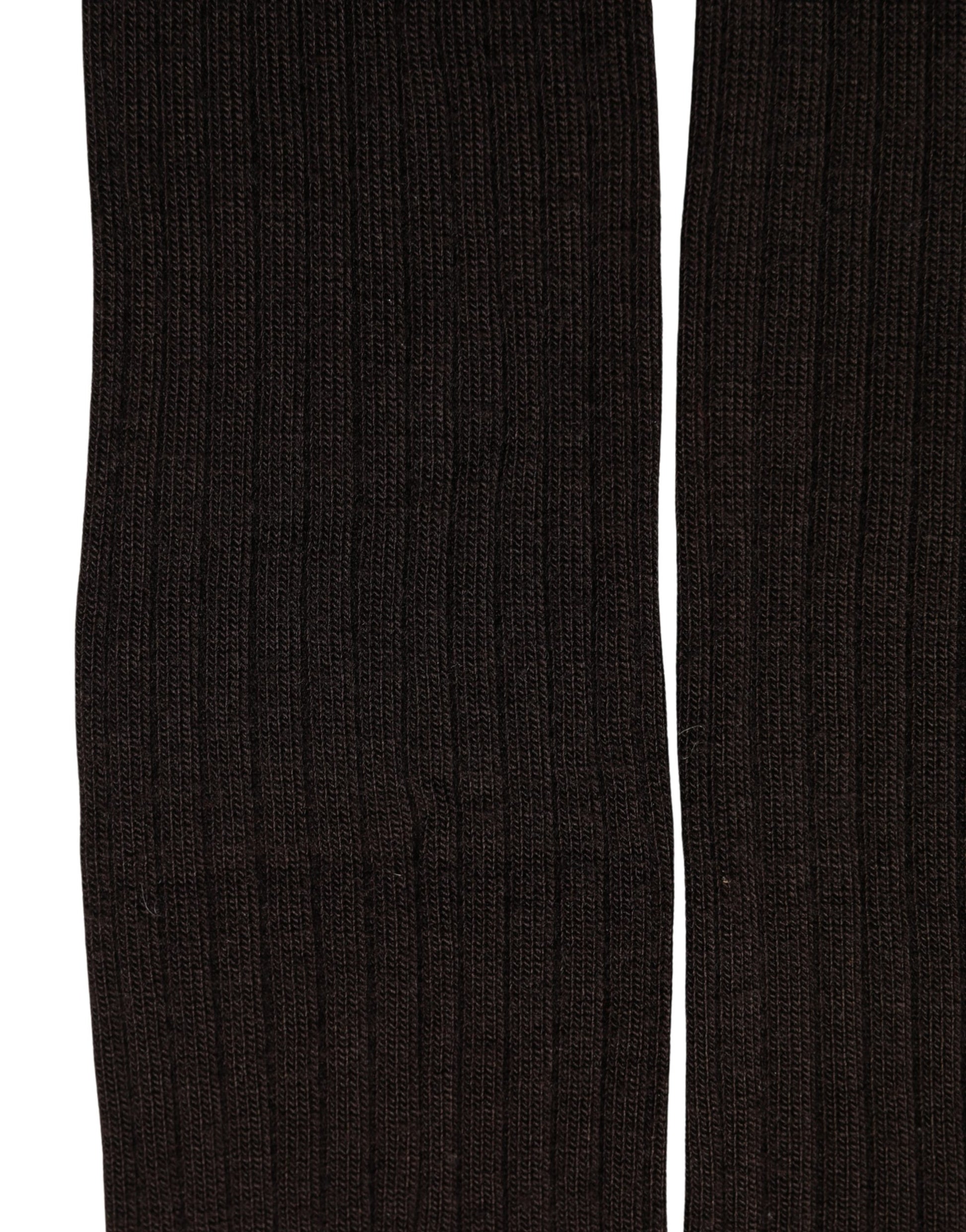 Dolce & Gabbana Black Wool Tights Stocking Pantyhose One Size Socks Dolce & Gabbana