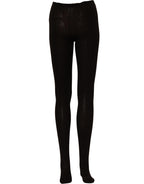 Black wool tights by Dolce & Gabbana featuring a smooth, fitted design and one-size stocking pantyhose for women.