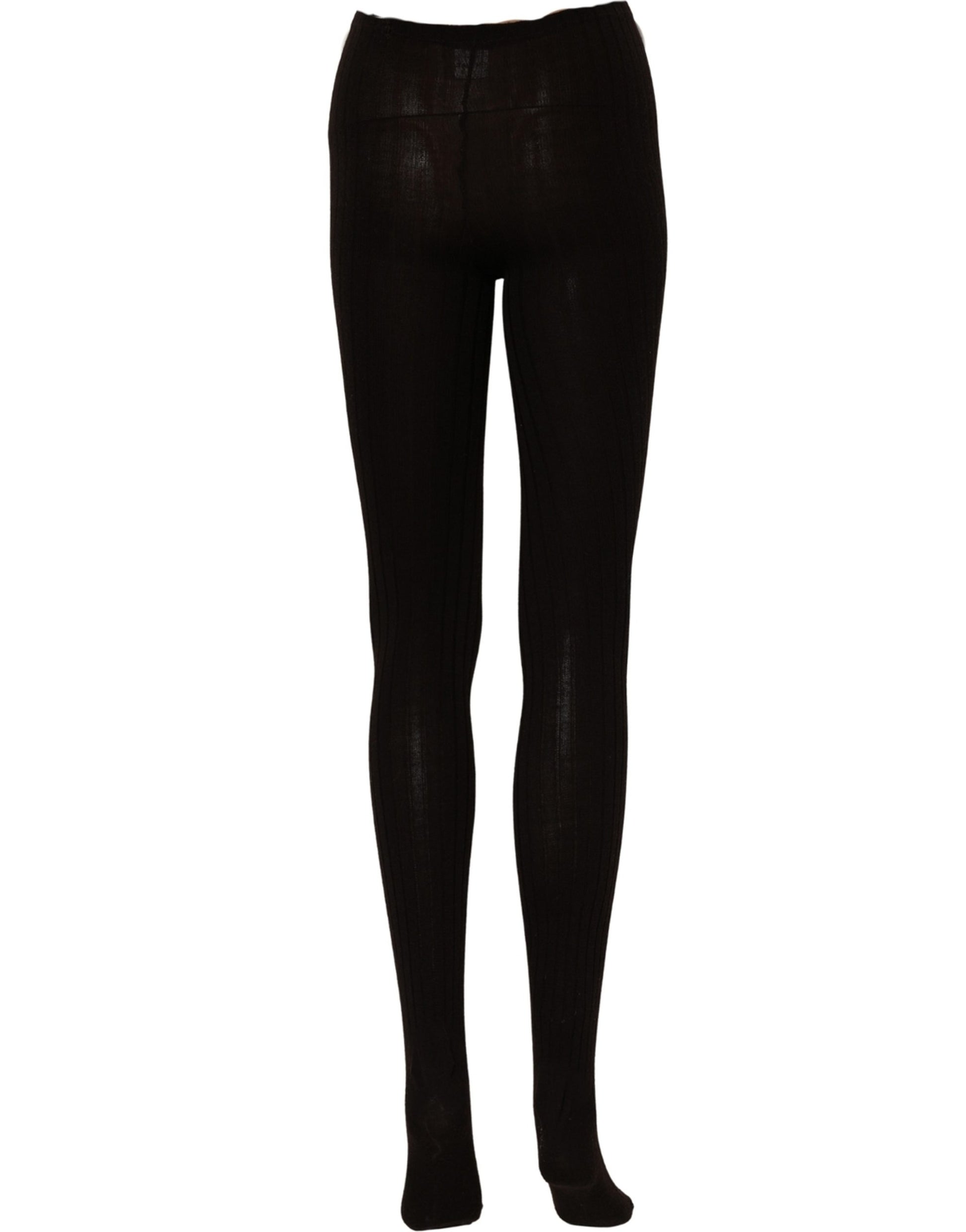 Dolce & Gabbana Black Wool Tights Stocking Pantyhose One Size Socks Dolce & Gabbana