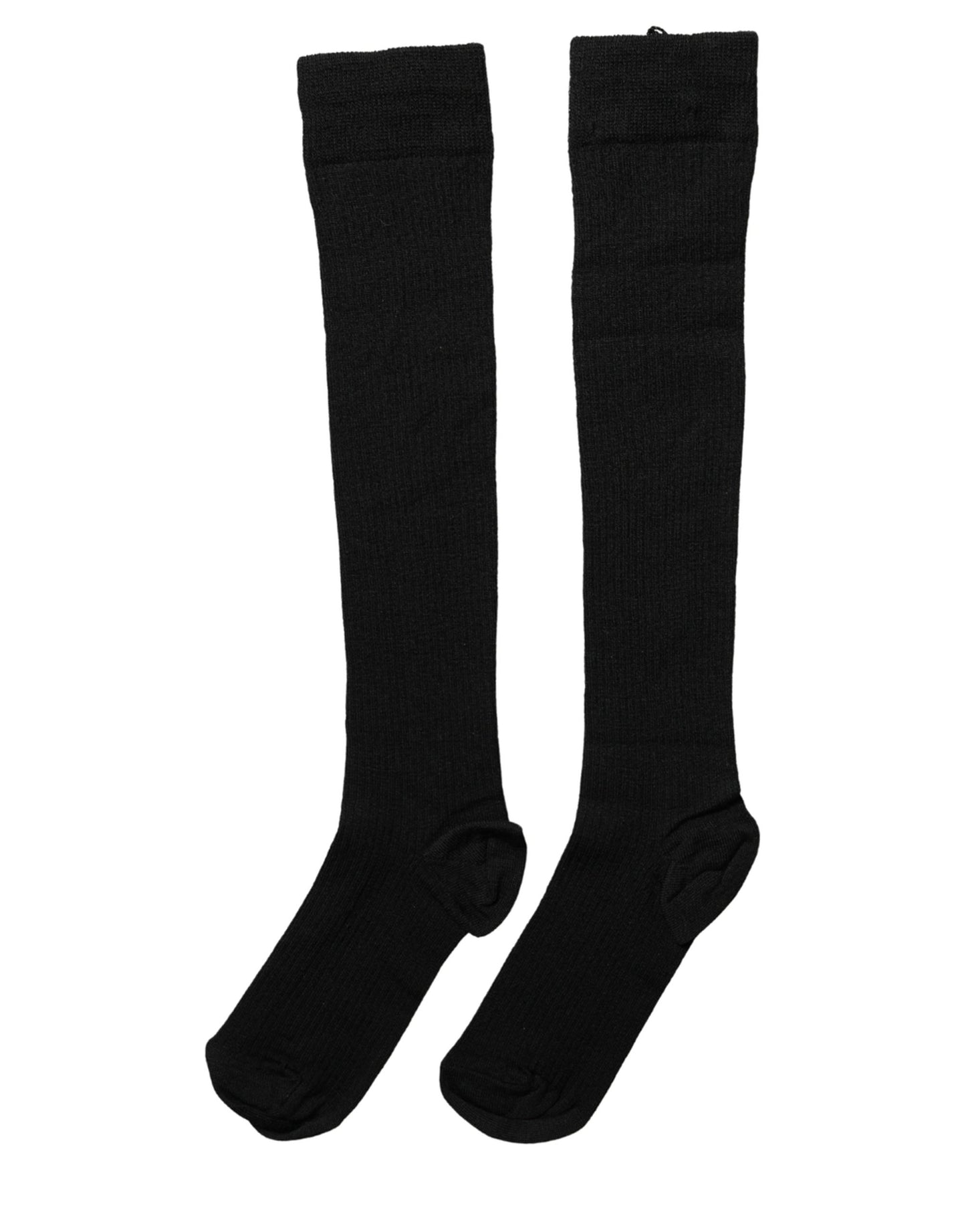 Dolce & Gabbana Black Wool Knit Calf Long Women Accessory Socks Dolce & Gabbana