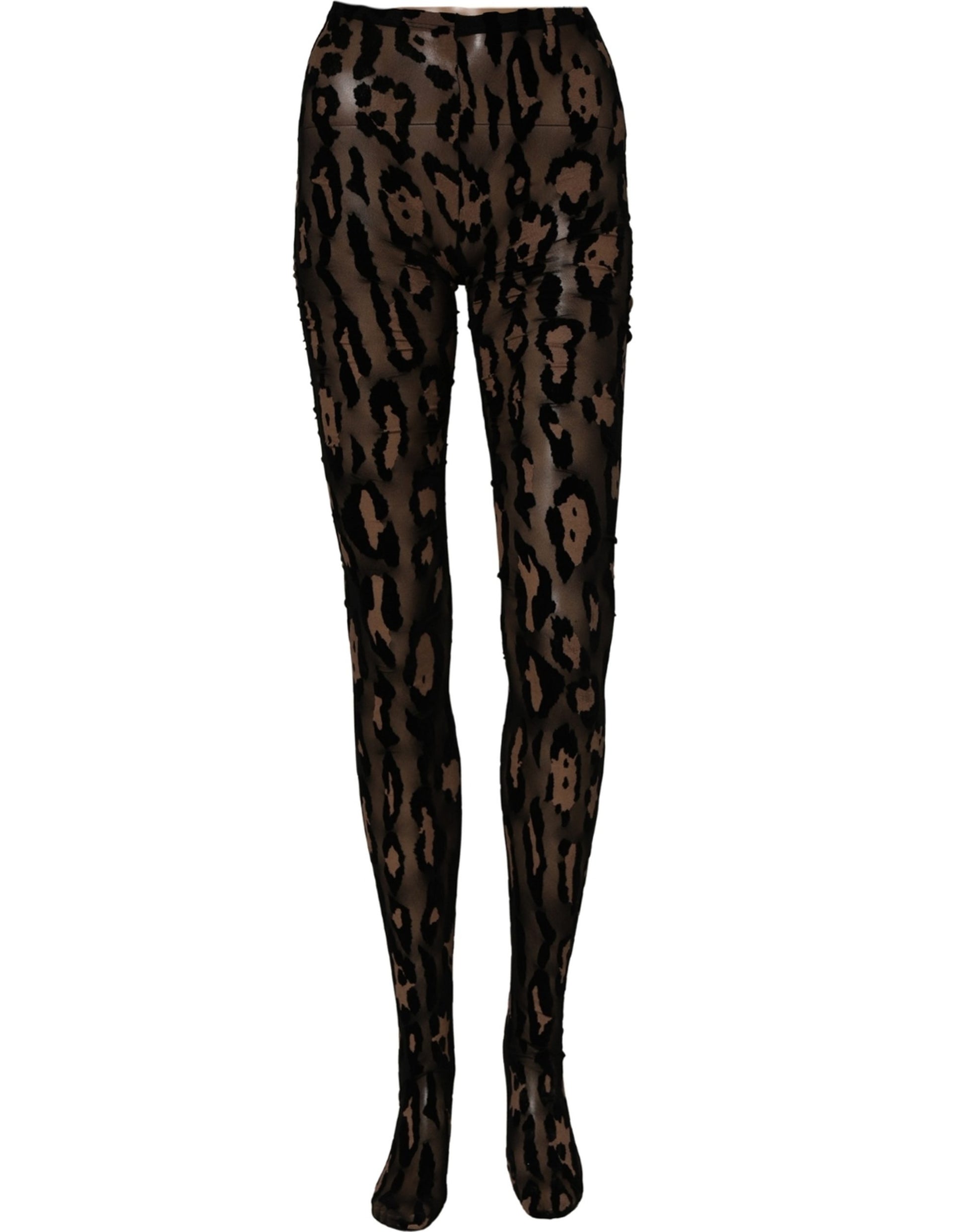 Dolce & Gabbana Black Leopard Nylon Tights Stocking Pantyhose Socks Dolce & Gabbana