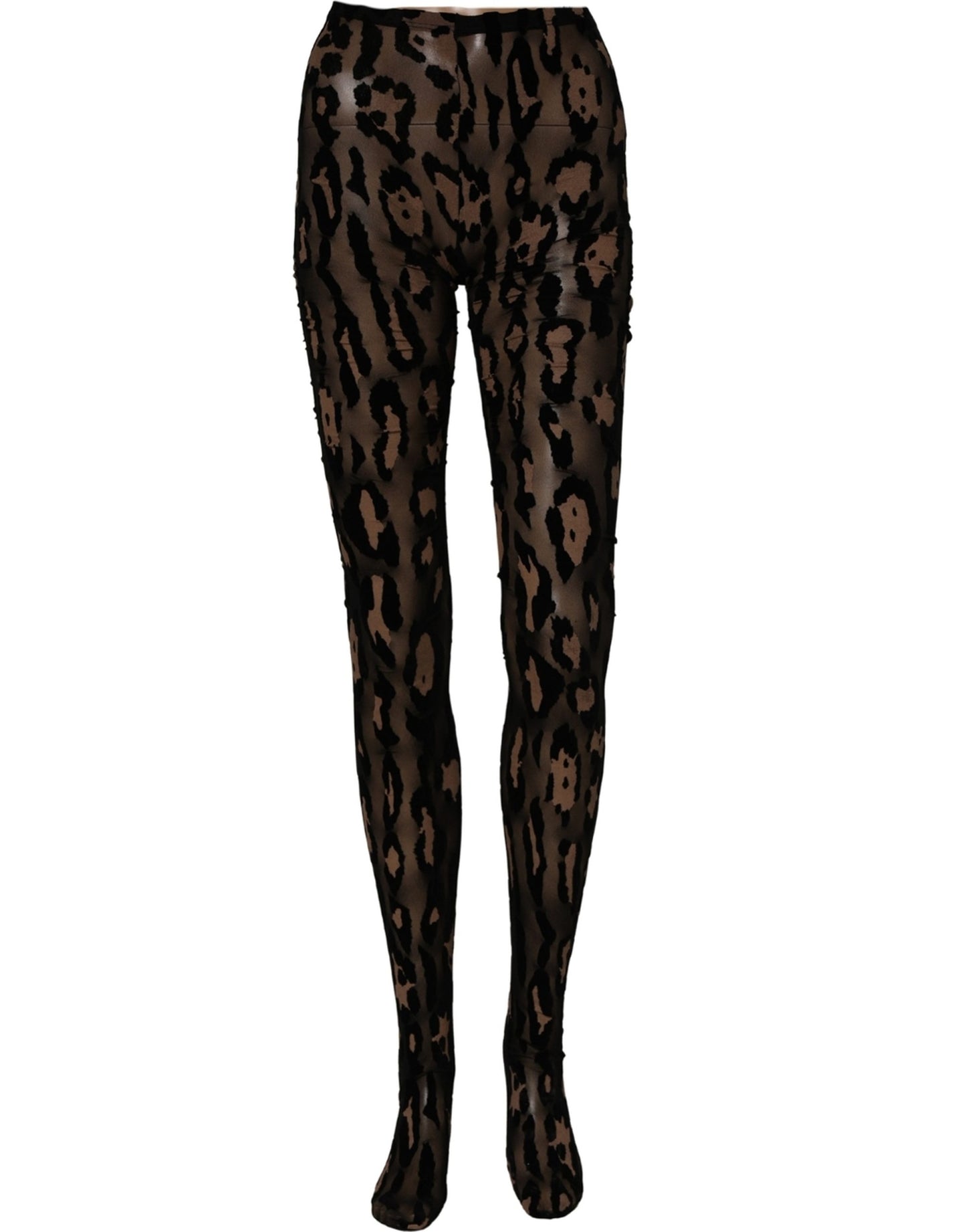 Dolce & Gabbana Black Leopard Nylon Tights Stocking Pantyhose Socks Dolce & Gabbana