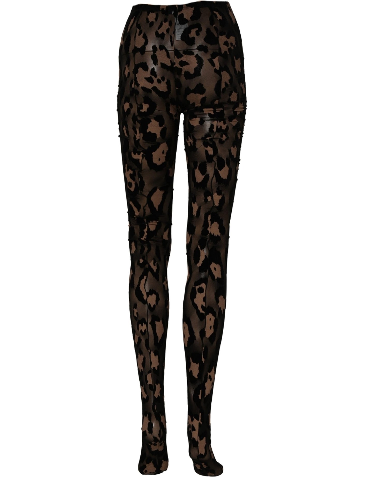 Dolce & Gabbana Black Leopard Nylon Tights Stocking Pantyhose Socks Dolce & Gabbana