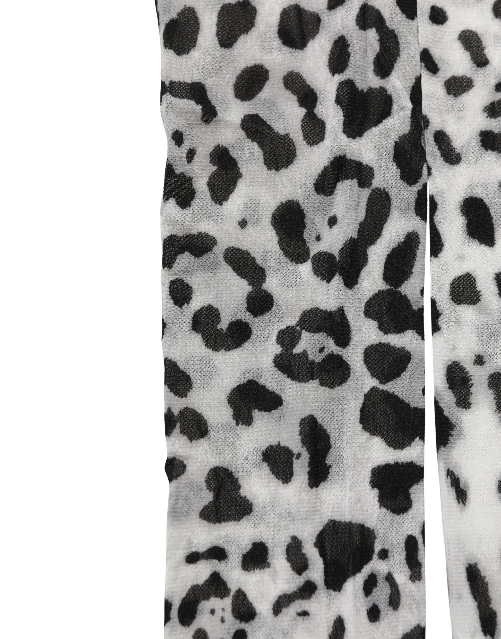 Dolce & Gabbana Gray Leopard Nylon Tights Stocking Pantyhose Socks Dolce & Gabbana