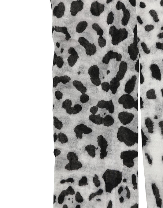 Dolce & Gabbana Gray Leopard Nylon Tights Stocking Pantyhose Socks Dolce & Gabbana