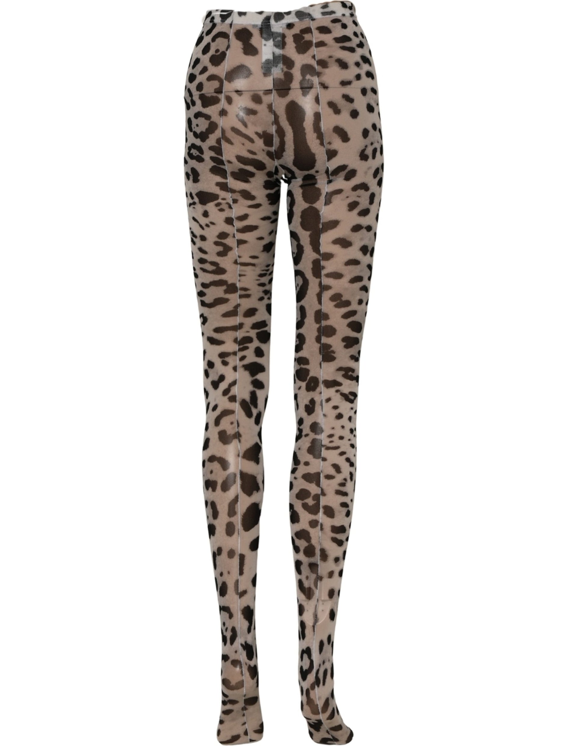 Dolce & Gabbana Gray Leopard Nylon Tights Stocking Pantyhose Socks Dolce & Gabbana