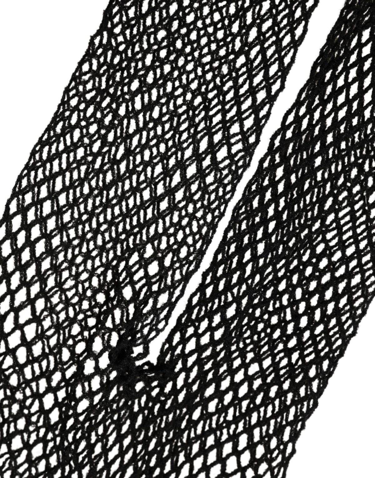 Dolce & Gabbana black fishnet nylon tights with intricate pattern, showcasing sheer, stylish stocking pantyhose for women.