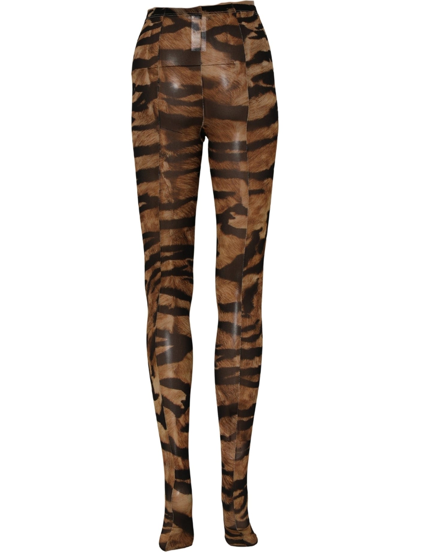 Dolce & Gabbana Brown Tiger Nylon Tights Stocking Pantyhose Socks Dolce & Gabbana