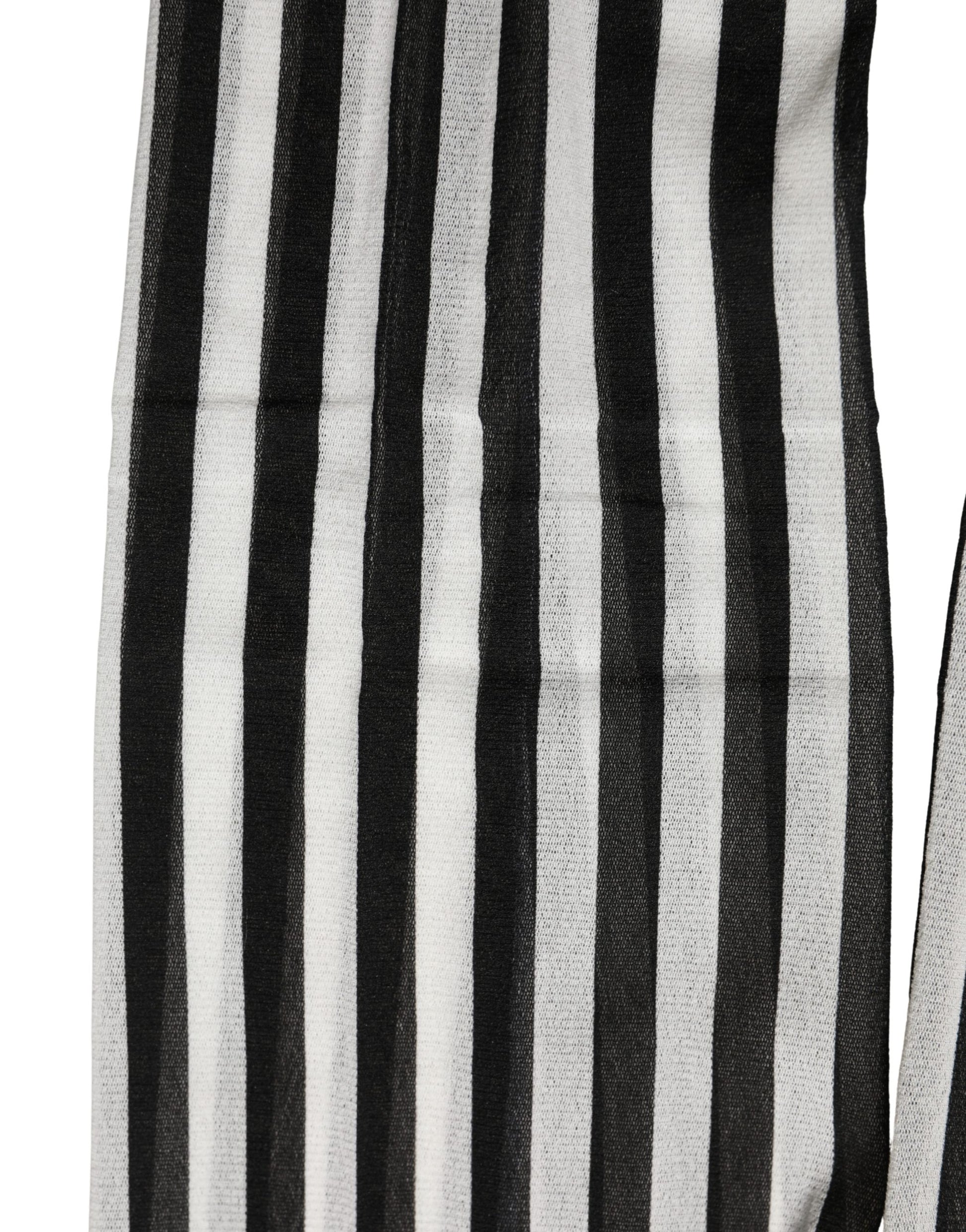 Dolce & Gabbana Black White Stripes Tights Stocking Pantyhose Socks Dolce & Gabbana