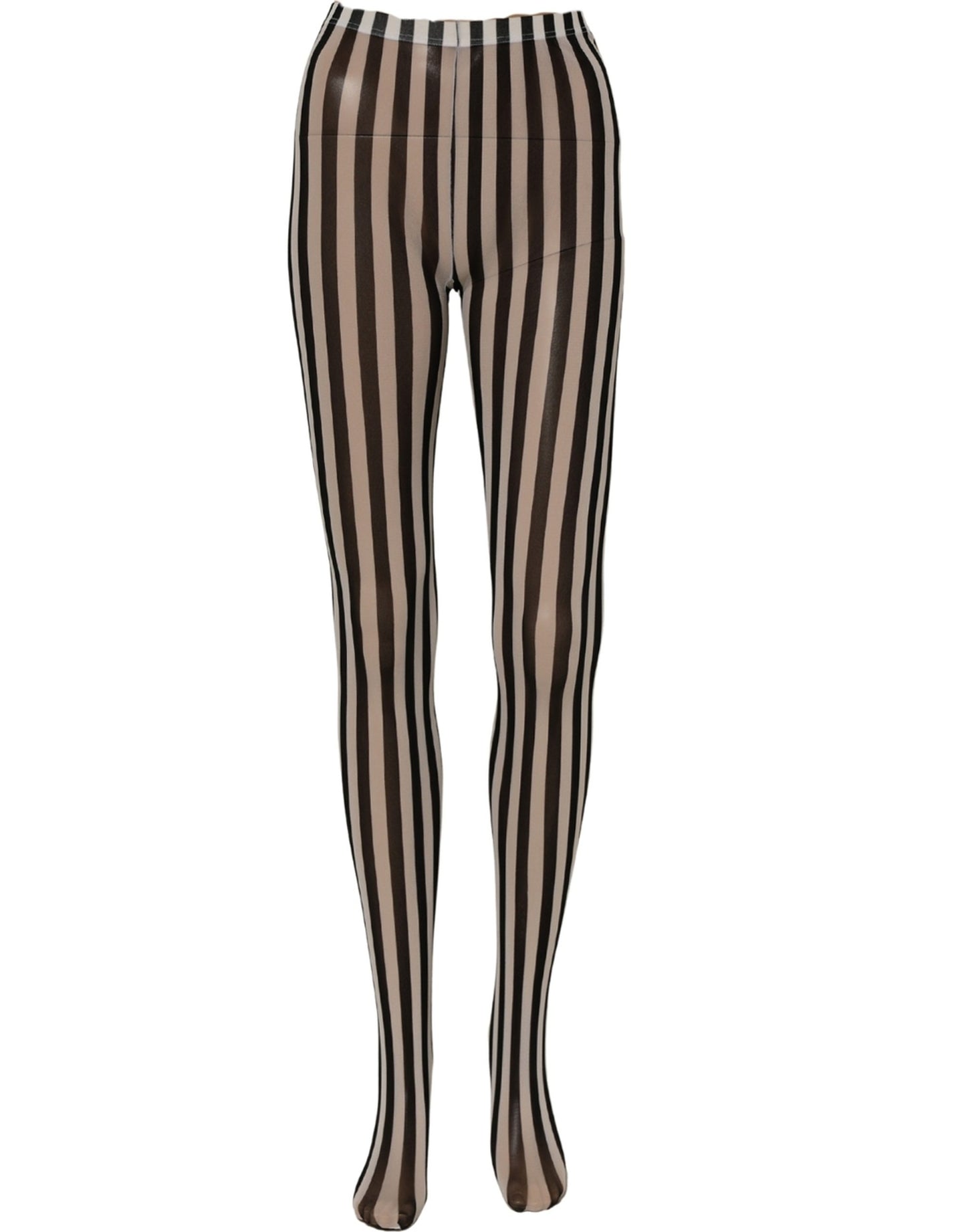 Dolce & Gabbana Black White Stripes Tights Stocking Pantyhose Socks Dolce & Gabbana