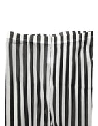 Dolce & Gabbana black and white striped tights with a sleek, fitted design, perfect for stylish legwear.