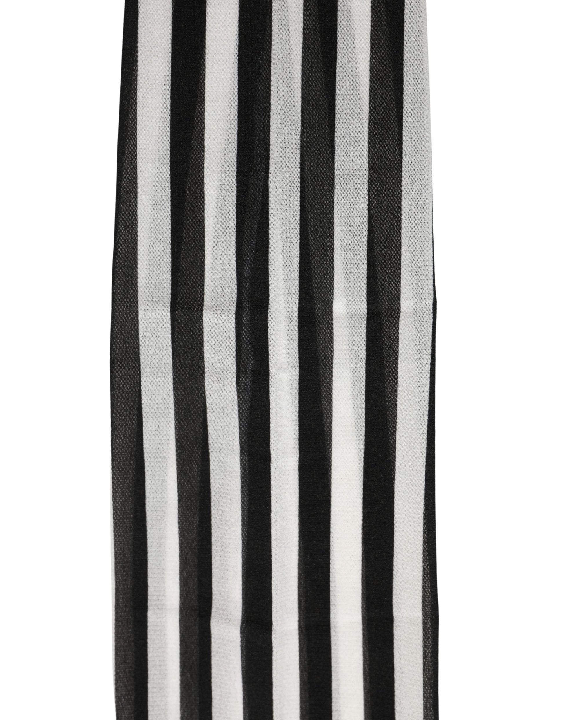 Dolce & Gabbana Black White Stripes Tights Stocking Pantyhose Socks Dolce & Gabbana