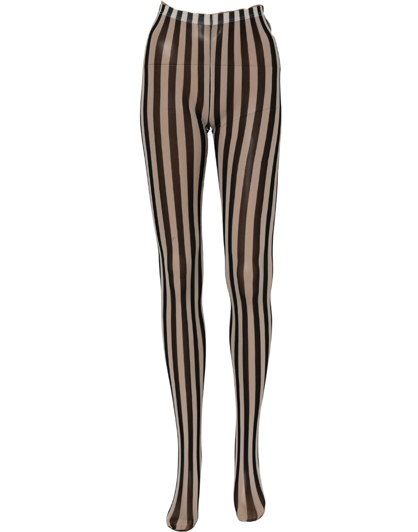 Dolce & Gabbana Black White Stripes Tights Stocking Pantyhose Socks Dolce & Gabbana