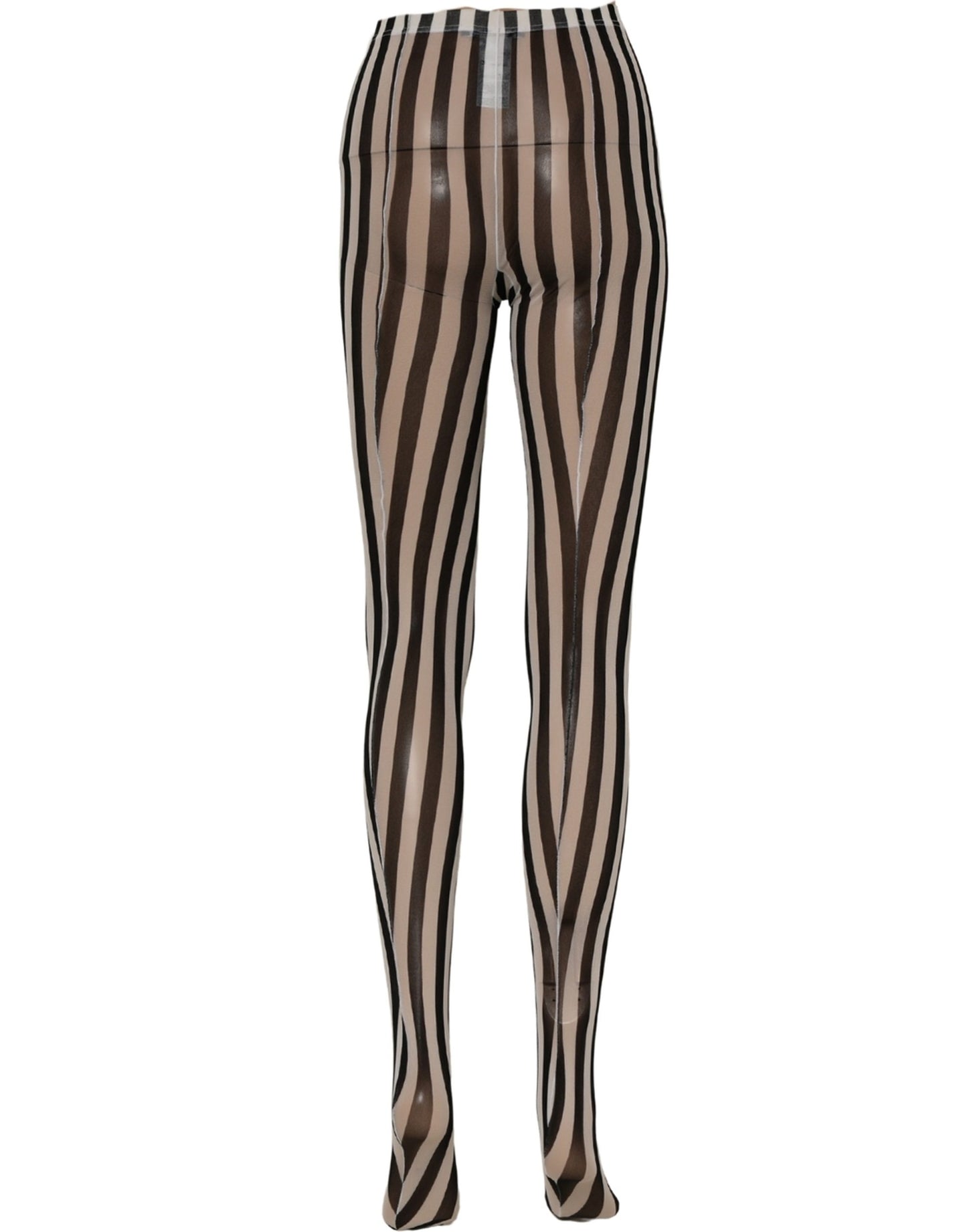 Dolce & Gabbana Black White Stripes Tights Stocking Pantyhose Socks Dolce & Gabbana