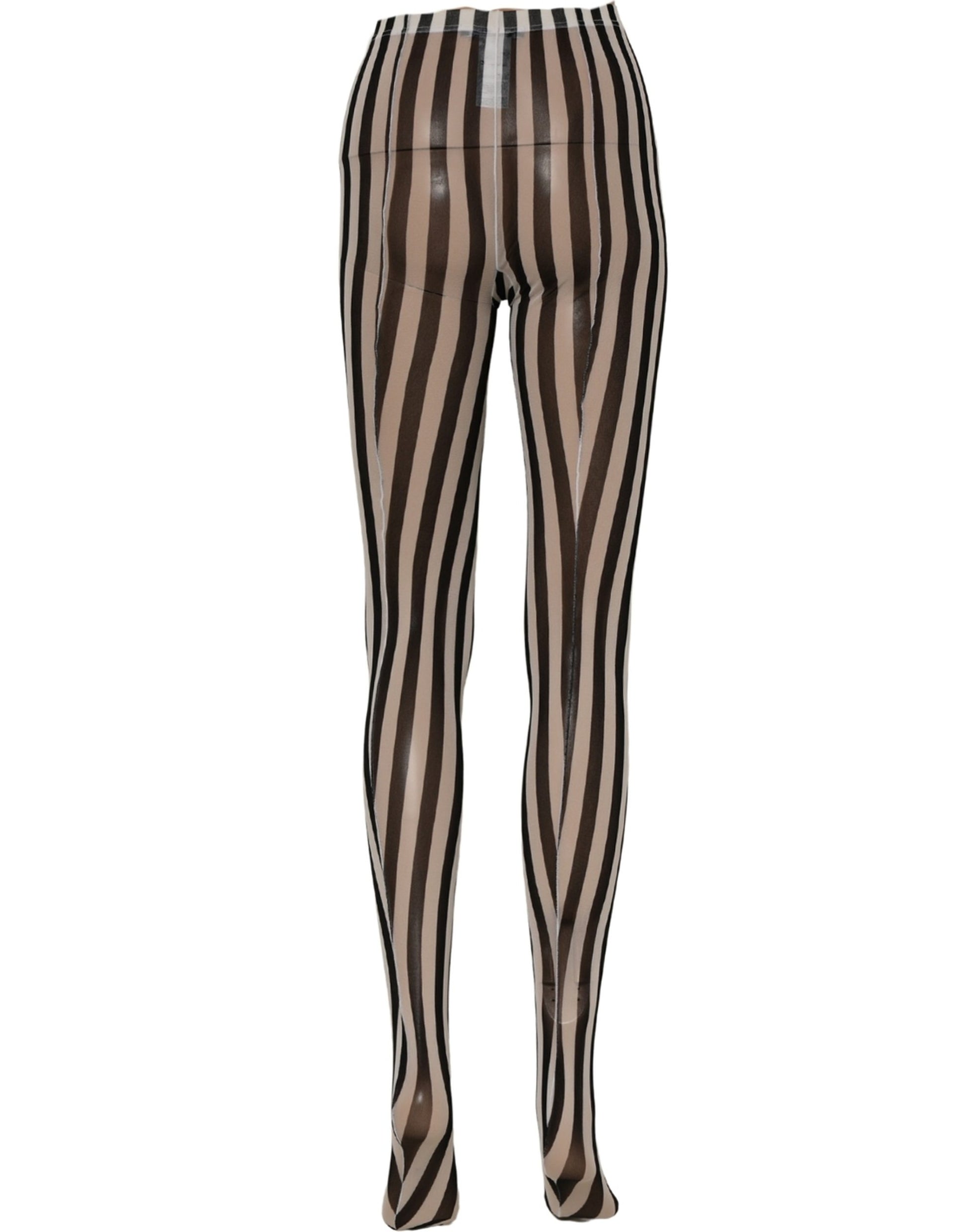Dolce & Gabbana Black White Stripes Tights Stocking Pantyhose Socks Dolce & Gabbana
