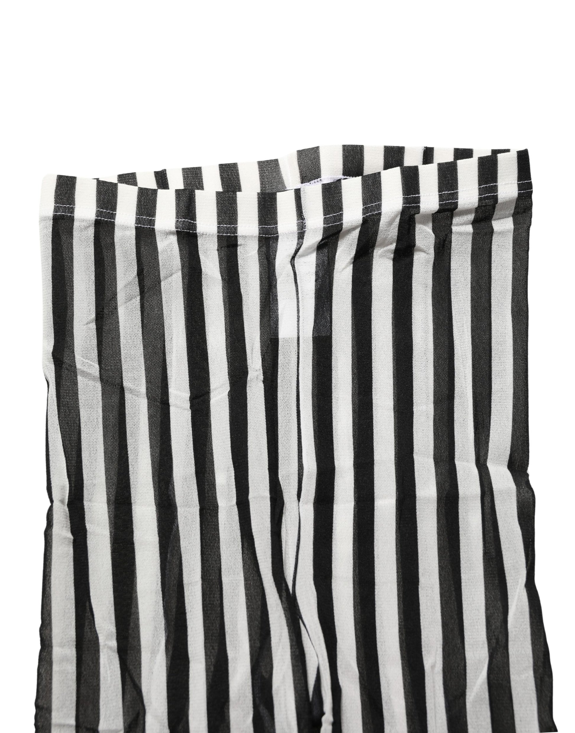 Dolce & Gabbana Black White Stripes Tights Stocking Pantyhose Socks Dolce & Gabbana