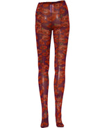 Dolce & Gabbana purple nylon floral print tights with intricate pattern, designed as fashionable stockings and socks.