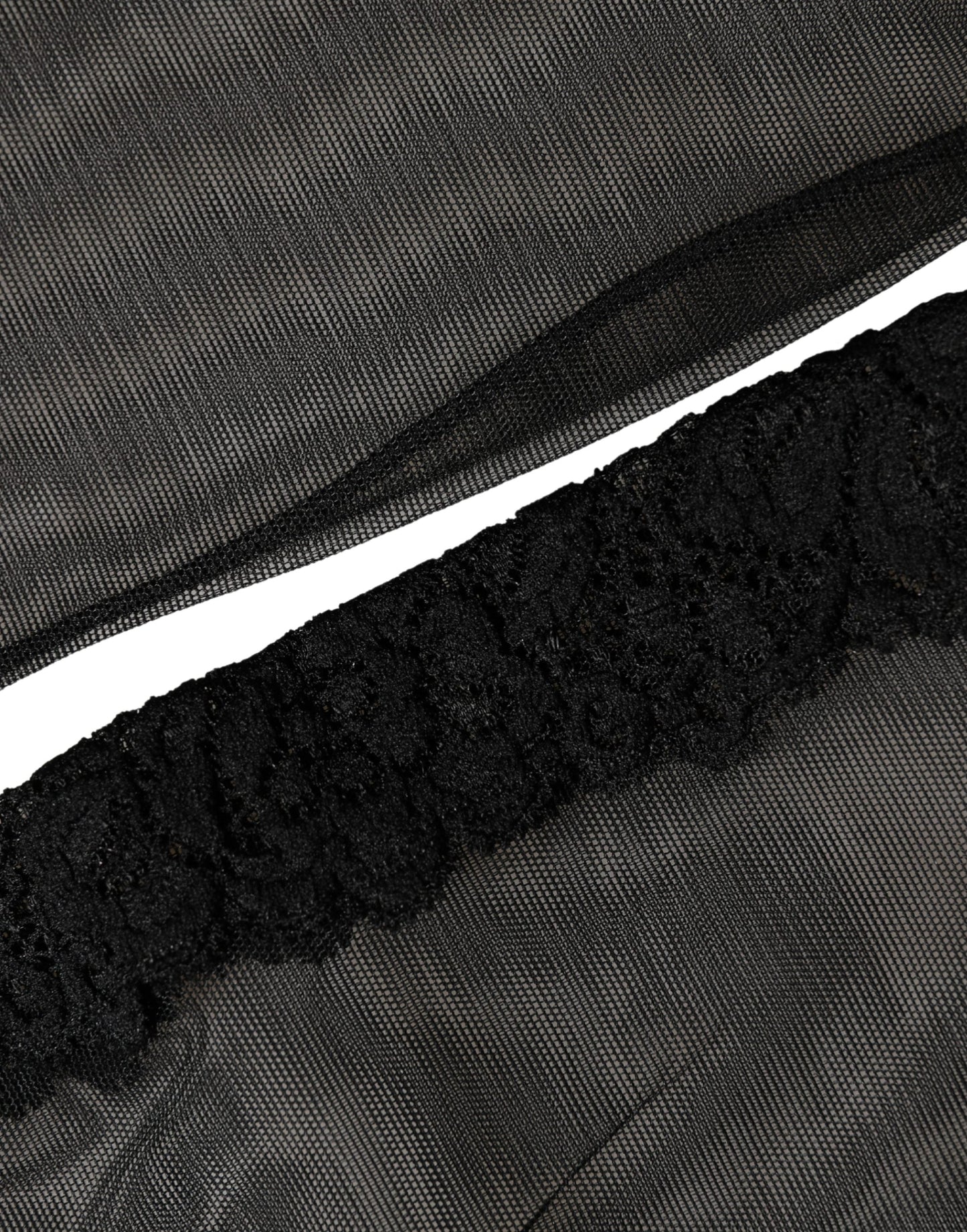 Dolce & Gabbana Black Nylon Mesh Sheer Calf Long Accessory Socks Dolce & Gabbana