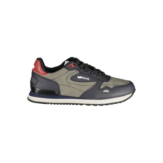 Gas Blue Polyester Men Sneaker Gas