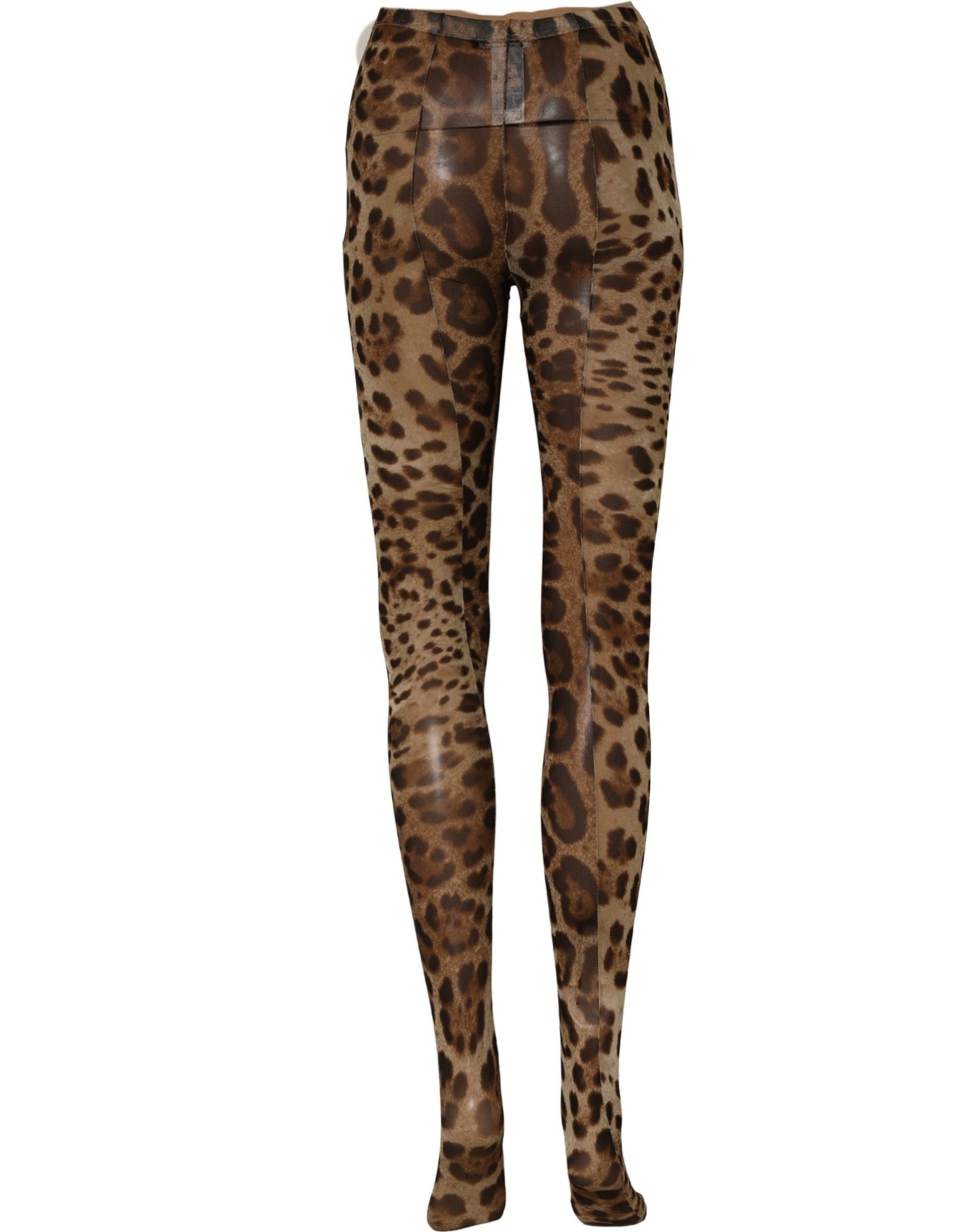 Dolce & Gabbana Brown Leopard Nylon Tights Stocking Pantyhose Socks Dolce & Gabbana