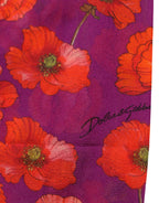 Dolce & Gabbana purple nylon floral print tights and stockings, featuring vibrant floral patterns and a sheer finish.