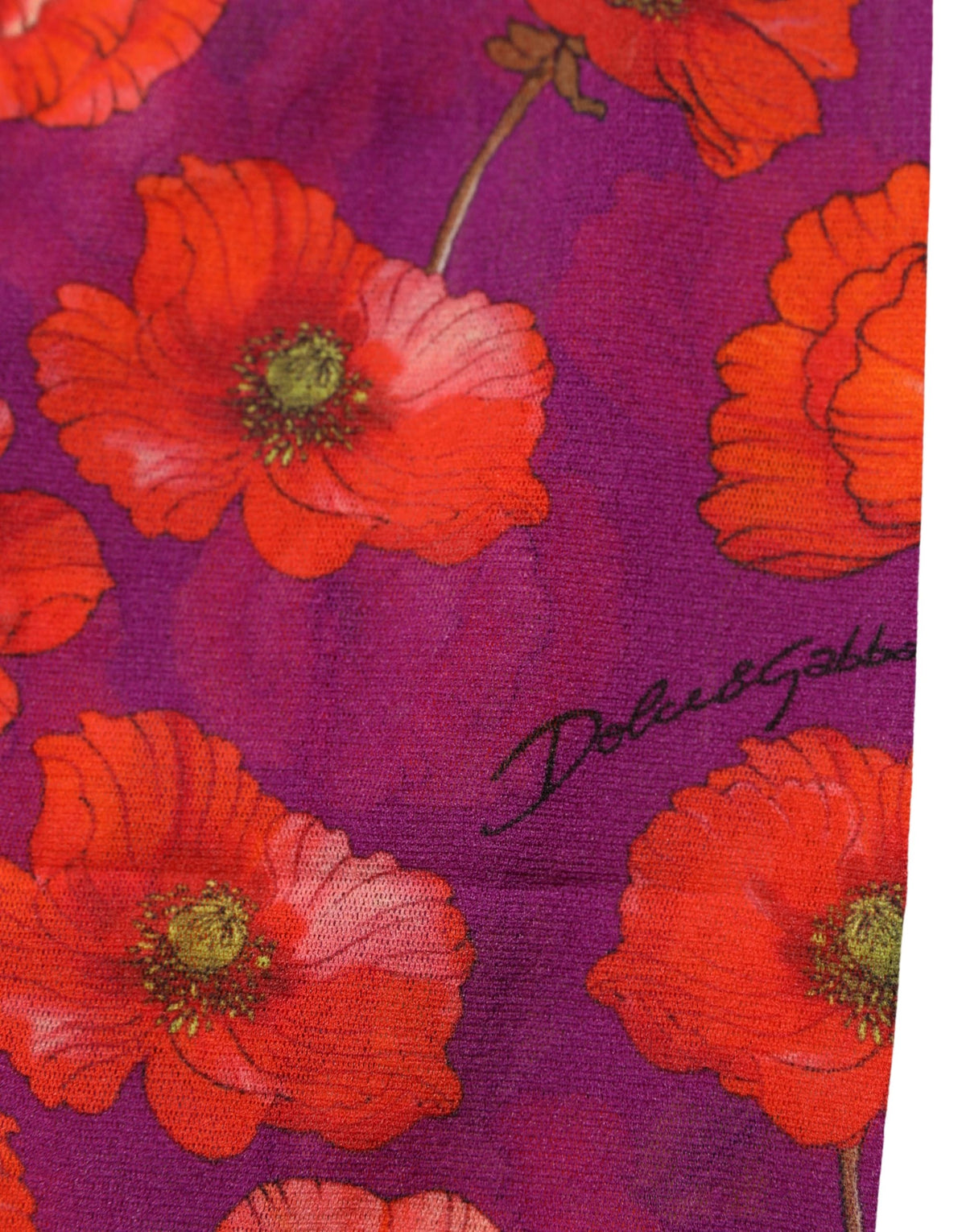 Dolce & Gabbana purple nylon floral print tights and stockings, featuring vibrant floral patterns and a sheer finish.