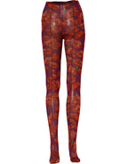 Dolce & Gabbana purple nylon floral print tights showing intricate floral pattern and sleek nylon material.