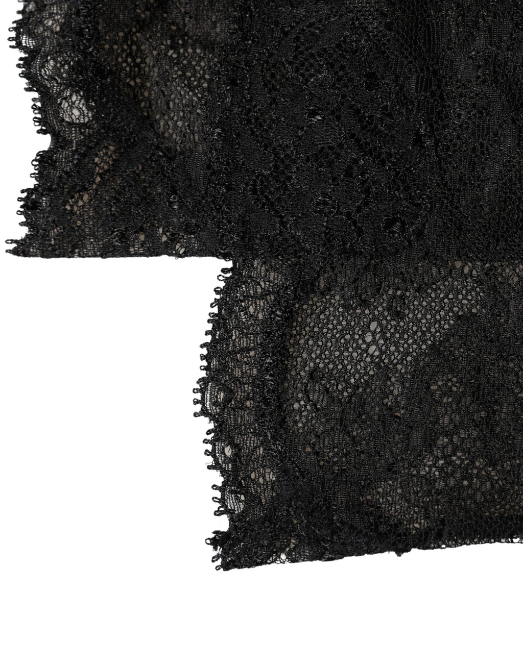 Dolce & Gabbana black floral lace nylon knee-high socks with stretch fit and intricate floral pattern.