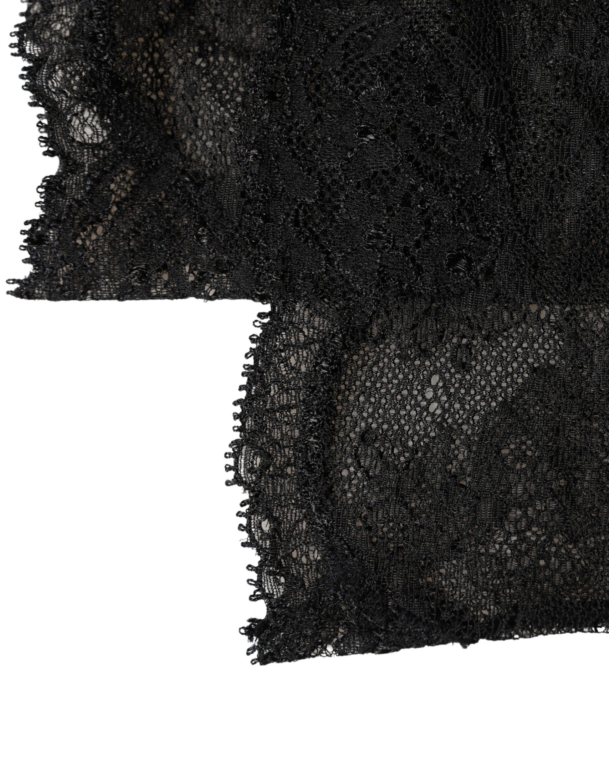 Dolce & Gabbana Black Floral Lace Nylon Stretch Knee High Socks Dolce & Gabbana