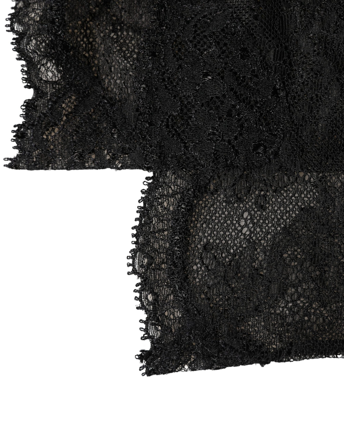 Dolce & Gabbana black floral lace nylon knee-high socks with stretch fit and intricate floral pattern.