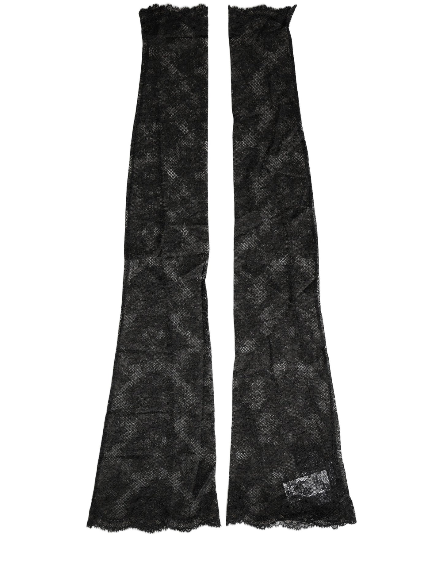 Dolce & Gabbana Black Floral Lace Nylon Stretch Knee High Socks Dolce & Gabbana