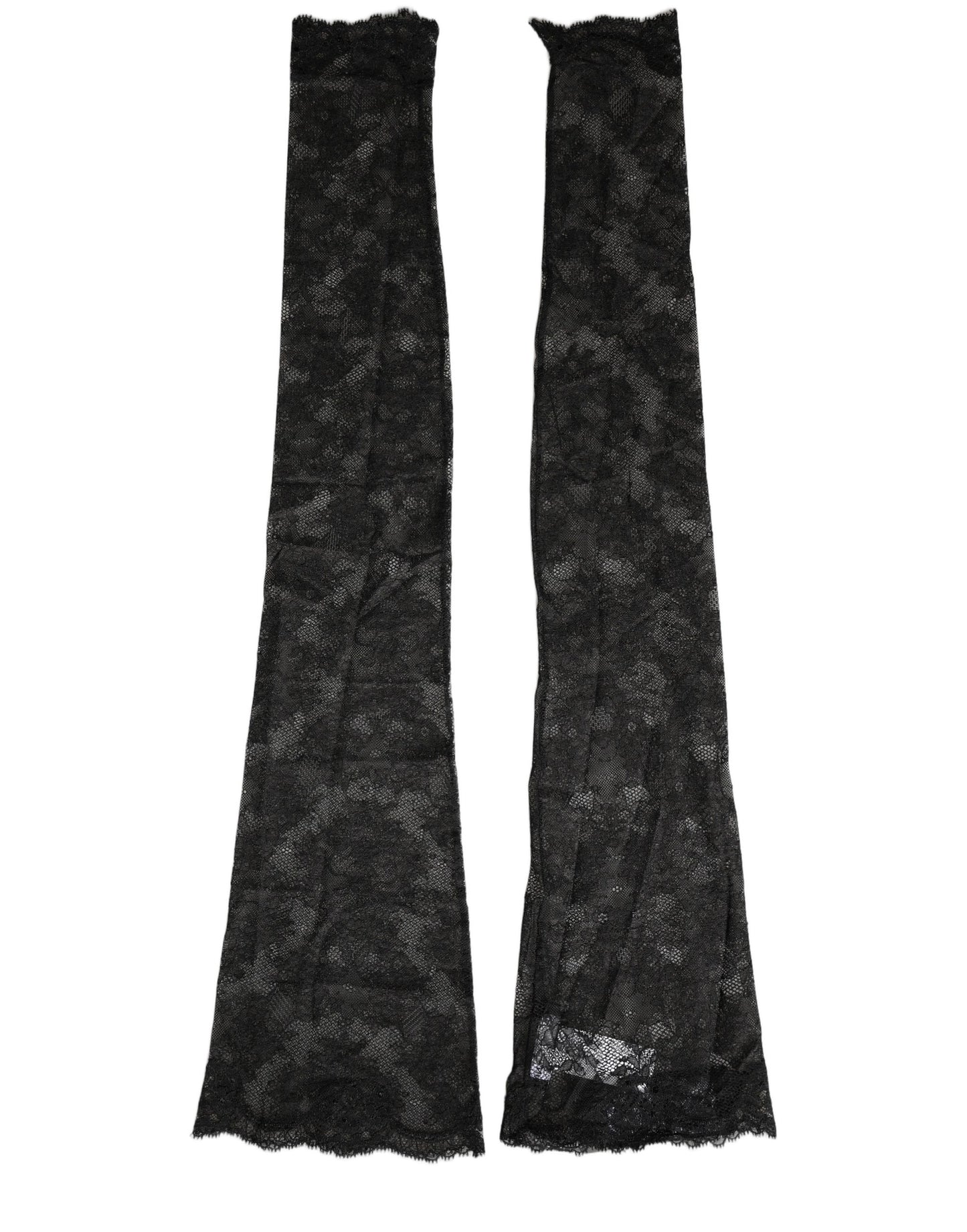 Dolce & Gabbana Black Floral Lace Nylon Stretch Knee High Socks Dolce & Gabbana